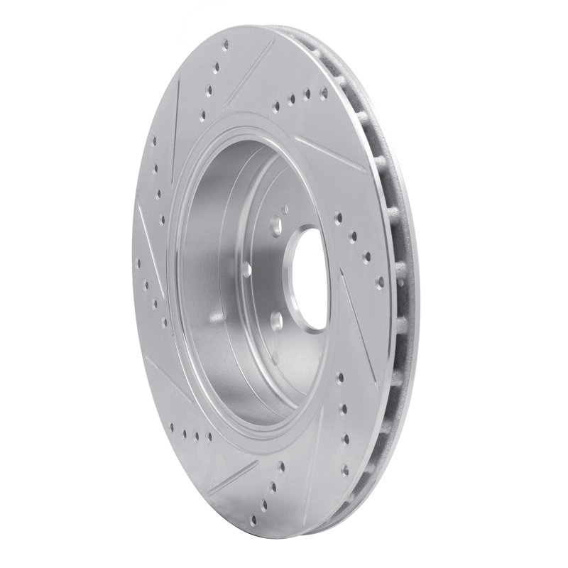 Genesis G70 Brake Rotor (1) - Rear Right - R1 Concepts - Drilled & Slotted - Silver - `18-`25